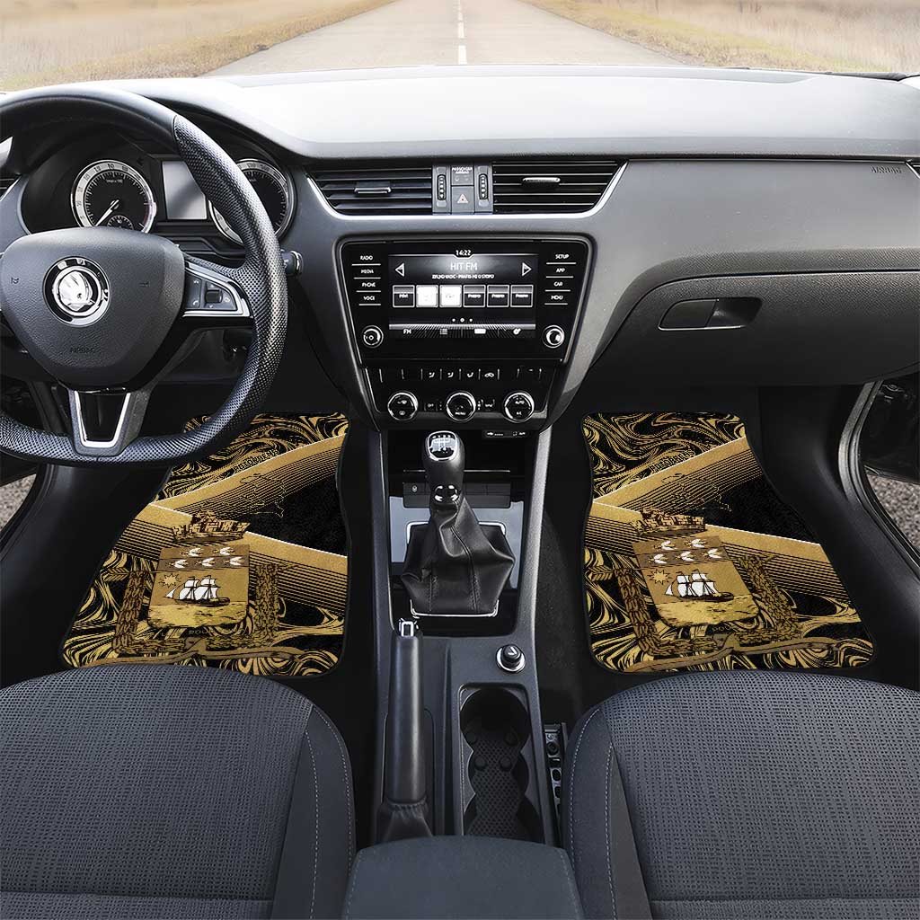 Port-au-Prince Afro-Haitians Car Mats Ayiti Map Pòtoprens Gold Color - African Pride