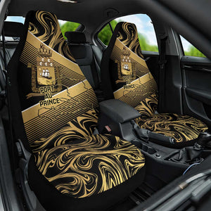 Port-au-Prince Afro-Haitians Car Seat Cover Ayiti Map Pòtoprens Gold Color - African Pride