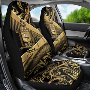 Port-au-Prince Afro-Haitians Car Seat Cover Ayiti Map Pòtoprens Gold Color - African Pride