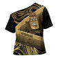 Port-au-Prince Afro-Haitians Cross Shoulder Shirt Ayiti Map Pòtoprens Gold Color - African Pride