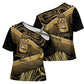 Port-au-Prince Afro-Haitians Cross Shoulder Shirt Ayiti Map Pòtoprens Gold Color - African Pride