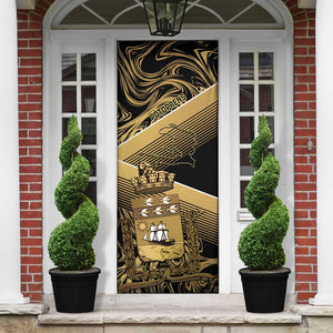 Port-au-Prince Afro-Haitians Door Cover Ayiti Map Pòtoprens Gold Color - African Pride