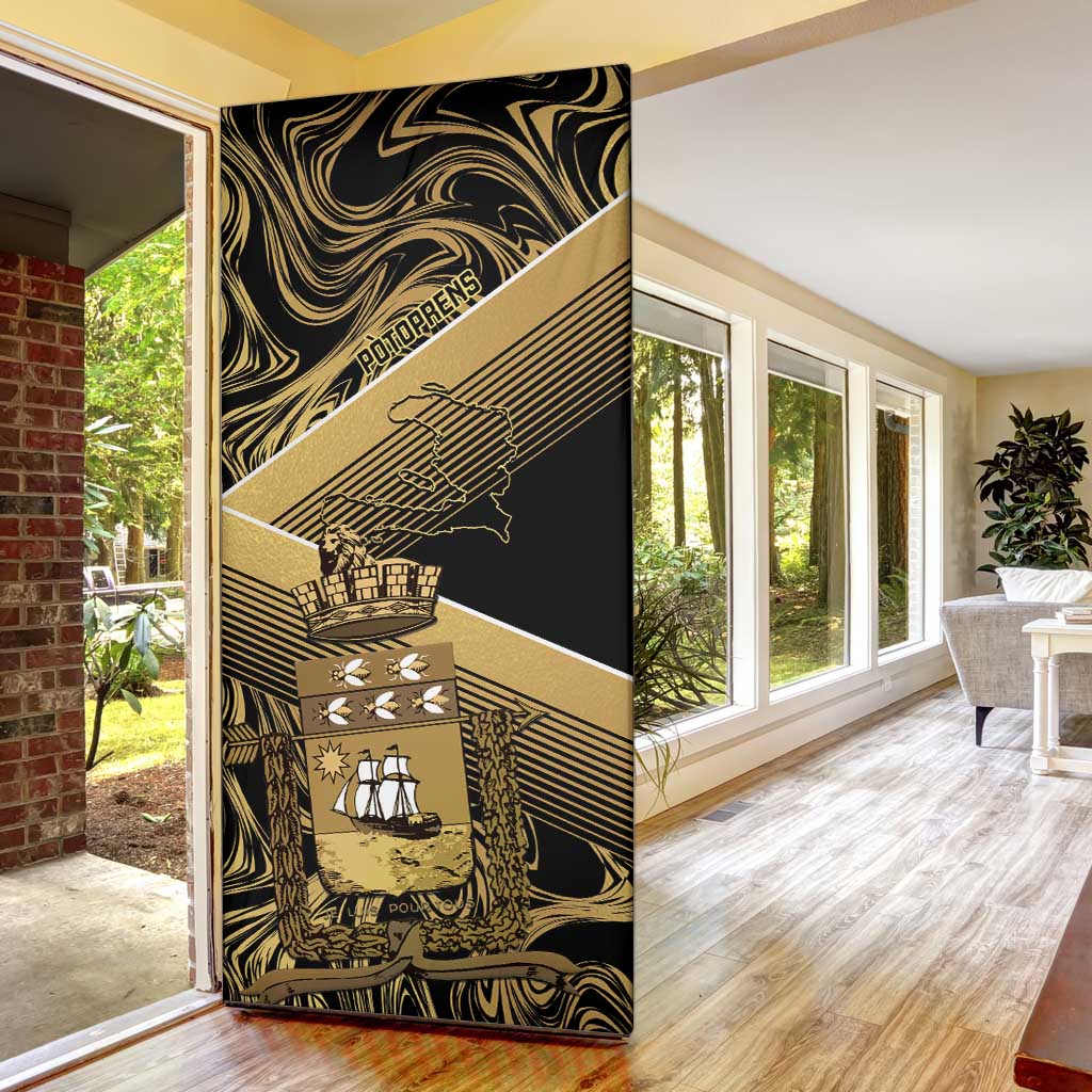 Port-au-Prince Afro-Haitians Door Cover Ayiti Map Pòtoprens Gold Color - African Pride