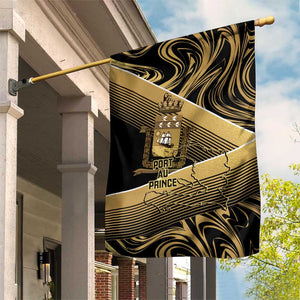 Port-au-Prince Afro-Haitians Garden Flag Ayiti Map Pòtoprens Gold Color - African Pride