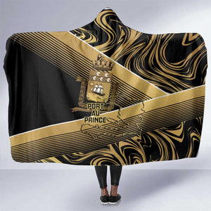 Port-au-Prince Afro-Haitians Hooded Blanket Ayiti Map Pòtoprens Gold Color - African Pride