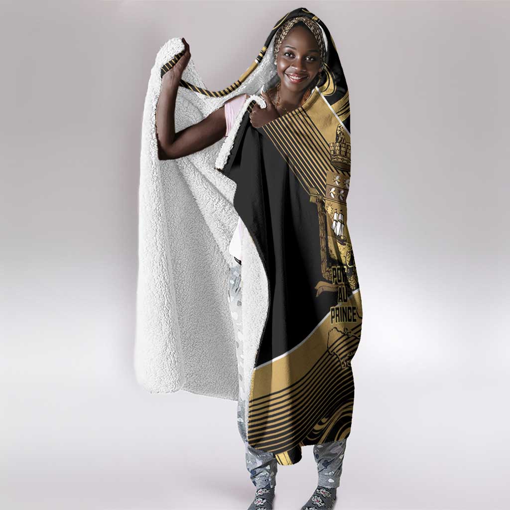 Port-au-Prince Afro-Haitians Hooded Blanket Ayiti Map Pòtoprens Gold Color - African Pride