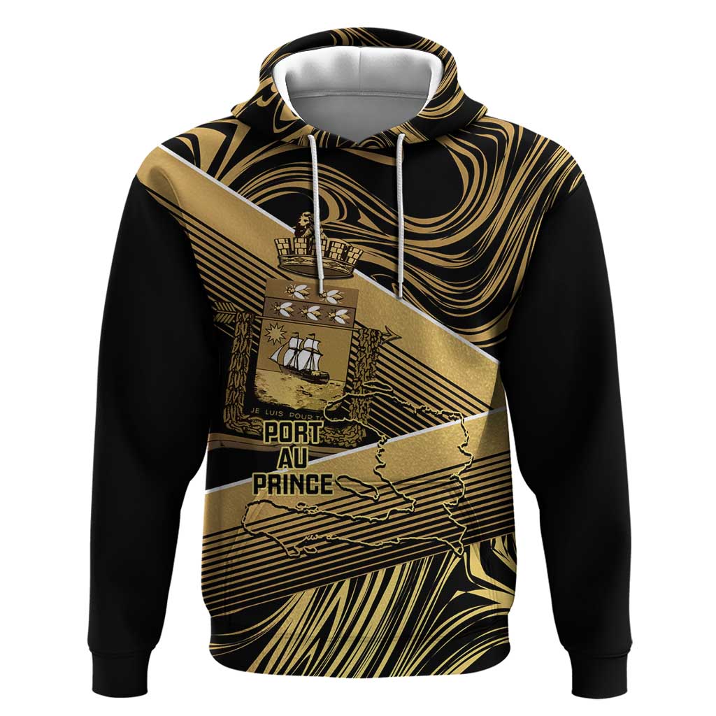 Port-au-Prince Afro-Haitians Hoodie Ayiti Map Pòtoprens Gold Color - African Pride
