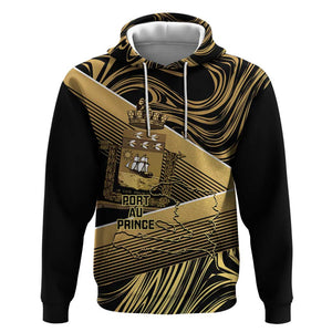 Port-au-Prince Afro-Haitians Hoodie Ayiti Map Pòtoprens Gold Color - African Pride