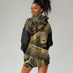 Port-au-Prince Afro-Haitians Hoodie Dress Ayiti Map Pòtoprens Gold Color - African Pride
