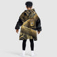 Port-au-Prince Afro-Haitians Kid Wearable Blanket Hoodie Ayiti Map Pòtoprens Gold Color - African Pride
