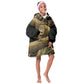 Port-au-Prince Afro-Haitians Kid Wearable Blanket Hoodie Ayiti Map Pòtoprens Gold Color - African Pride