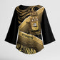 Port-au-Prince Afro-Haitians Kimono Sleeve Blouse Ayiti Map Pòtoprens Gold Color - African Pride