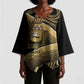 Port-au-Prince Afro-Haitians Kimono Sleeve Blouse Ayiti Map Pòtoprens Gold Color - African Pride