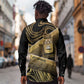 Port-au-Prince Afro-Haitians Long Sleeve Button Shirt Ayiti Map Pòtoprens Gold Color - African Pride