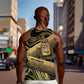 Port-au-Prince Afro-Haitians Men Tank Top Ayiti Map Pòtoprens Gold Color - African Pride