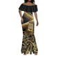 Port-au-Prince Afro-Haitians Mermaid Dress Ayiti Map Pòtoprens Gold Color - African Pride