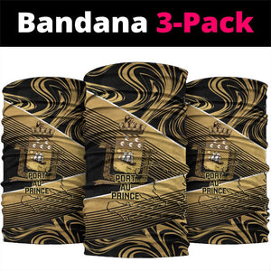 Port-au-Prince Afro-Haitians Neck Gaiter Ayiti Map Pòtoprens Gold Color - African Pride