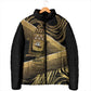 Port-au-Prince Afro-Haitians Padded Jacket Ayiti Map Pòtoprens Gold Color - African Pride