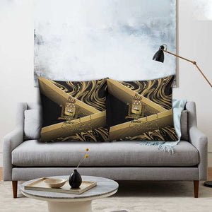 Port-au-Prince Afro-Haitians Pillow Cover Ayiti Map Pòtoprens Gold Color - African Pride