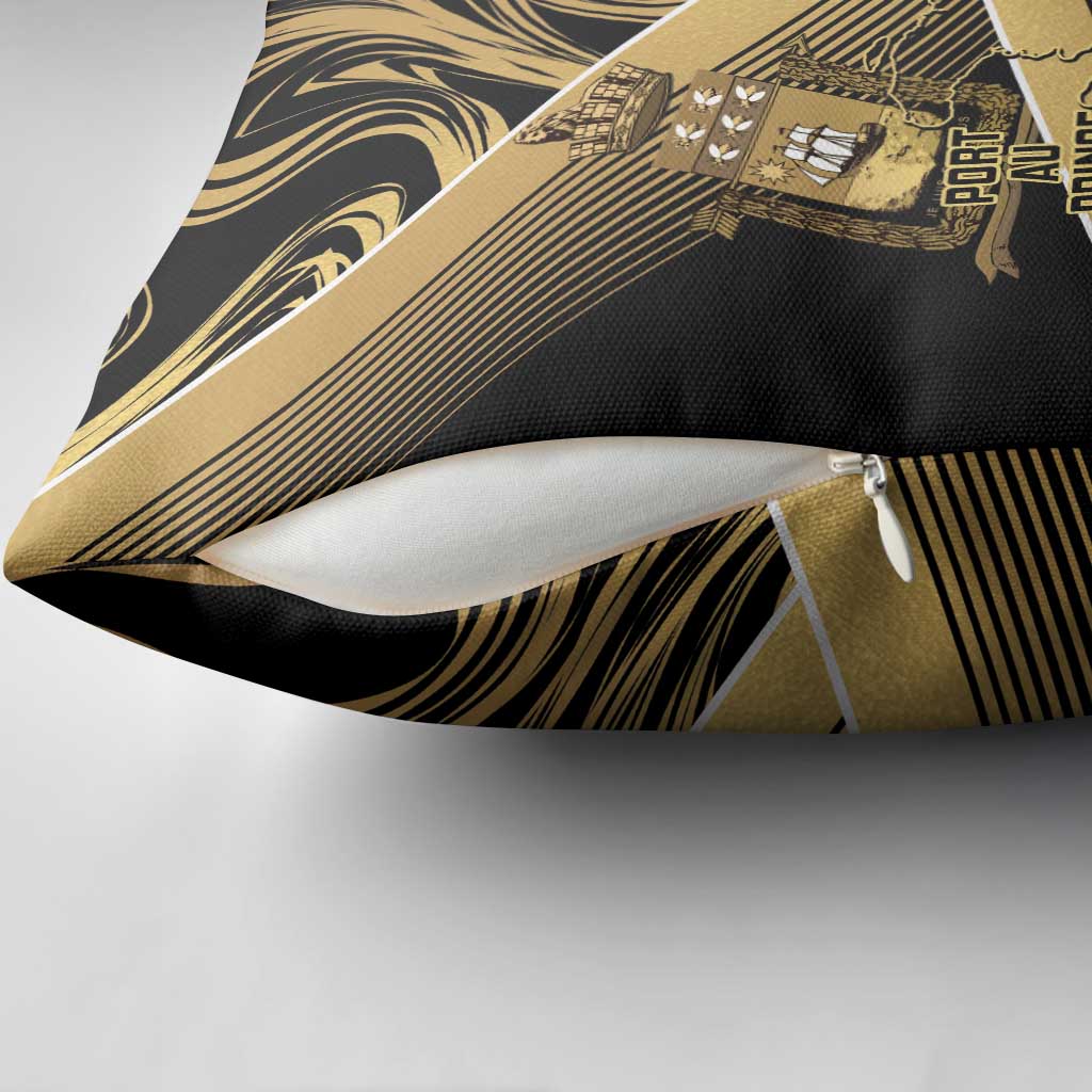Port-au-Prince Afro-Haitians Pillow Cover Ayiti Map Pòtoprens Gold Color - African Pride