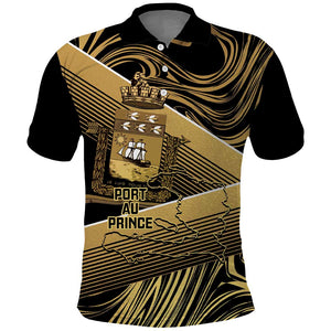 Port-au-Prince Afro-Haitians Polo Shirt Ayiti Map Pòtoprens Gold Color LT14