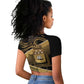 Port-au-Prince Afro-Haitians Raglan Cropped T shirt Ayiti Map Pòtoprens Gold Color LT14