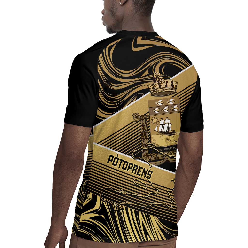 Port-au-Prince Afro-Haitians Rugby Jersey Ayiti Map Pòtoprens Gold Color LT14