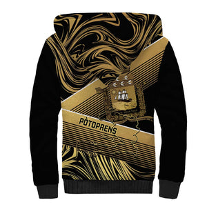 Port-au-Prince Afro-Haitians Sherpa Hoodie Ayiti Map Pòtoprens Gold Color - African Pride