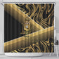 Port-au-Prince Afro-Haitians Shower Curtain Ayiti Map Pòtoprens Gold Color - African Pride