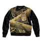 Port-au-Prince Afro-Haitians Sleeve Zip Bomber Jacket Ayiti Map Pòtoprens Gold Color - African Pride