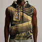 Port-au-Prince Afro-Haitians Sleeveless Hoodie Ayiti Map Pòtoprens Gold Color - African Pride