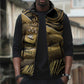 Port-au-Prince Afro-Haitians Sleeveless Puffer Jacket Ayiti Map Pòtoprens Gold Color - African Pride