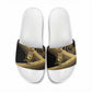 Port-au-Prince Afro-Haitians Slide Sandals Ayiti Map Pòtoprens Gold Color - African Pride