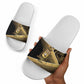Port-au-Prince Afro-Haitians Slide Sandals Ayiti Map Pòtoprens Gold Color - African Pride