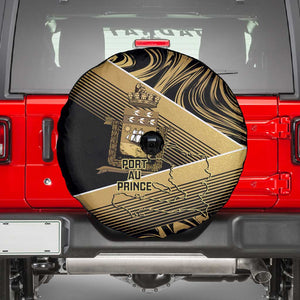 Port-au-Prince Afro-Haitians Spare Tire Cover Ayiti Map Pòtoprens Gold Color - African Pride