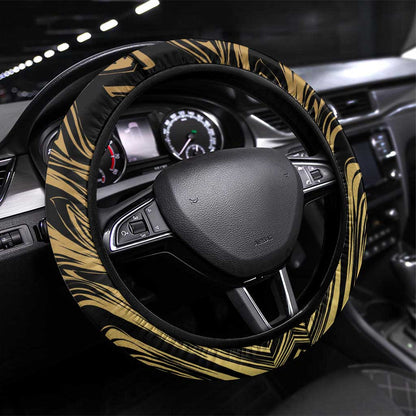 Port-au-Prince Afro-Haitians Steering Wheel Cover Ayiti Map Pòtoprens Gold Color - African Pride