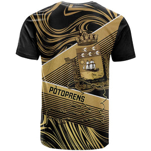 Port-au-Prince Afro-Haitians T shirt Ayiti Map Pòtoprens Gold Color - African Pride