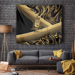 Port-au-Prince Afro-Haitians Tapestry Ayiti Map Pòtoprens Gold Color - African Pride