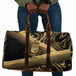 Port-au-Prince Afro-Haitians Travel Bag Ayiti Map Pòtoprens Gold Color - African Pride