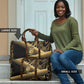 Port-au-Prince Afro-Haitians Travel Bag Ayiti Map Pòtoprens Gold Color - African Pride