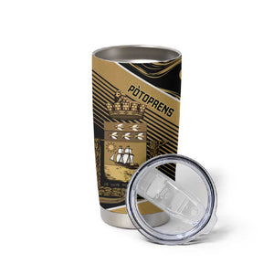 Port-au-Prince Afro-Haitians Tumbler Cup Ayiti Map Pòtoprens Gold Color - African Pride