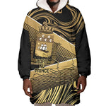 Port-au-Prince Afro-Haitians Wearable Blanket Hoodie Ayiti Map Pòtoprens Gold Color - African Pride