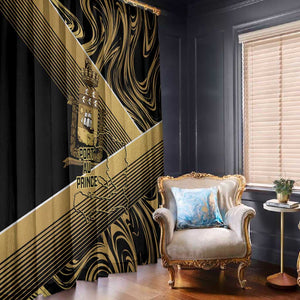 Port-au-Prince Afro-Haitians Window Curtain Ayiti Map Pòtoprens Gold Color - African Pride