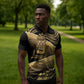 Port-au-Prince Afro-Haitians Zipper Polo Shirt Ayiti Map Pòtoprens Gold Color - African Pride