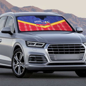 Afro-Haitians Auto Sun Shade Proud Ayiti Veve Vodou Royal Palm Leaves - African Pride