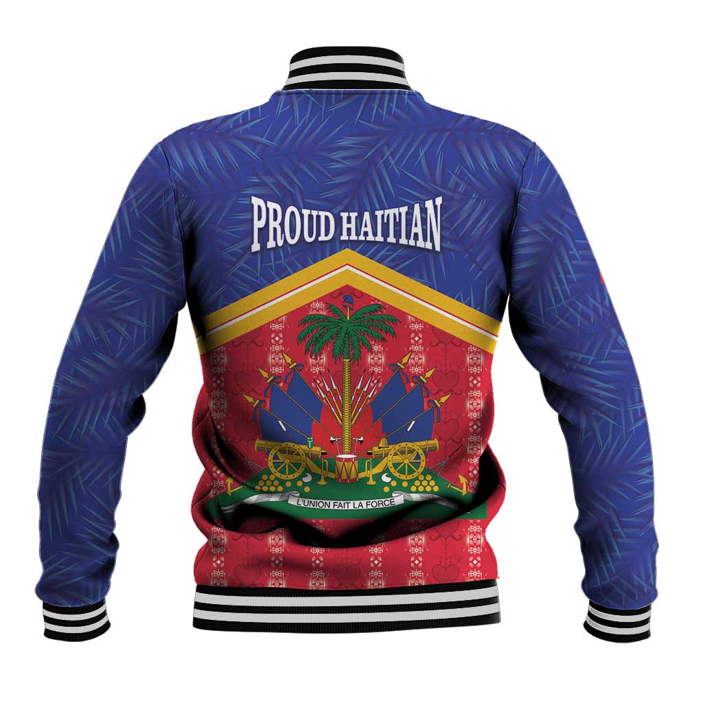 Afro-Haitians Baseball Jacket Proud Ayiti Veve Vodou Royal Palm Leaves - African Pride