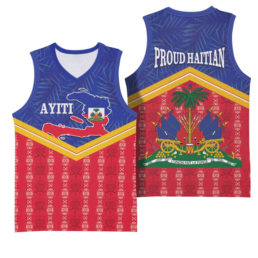 Afro-Haitians Basketball Jersey Proud Ayiti Veve Vodou Royal Palm Leaves - African Pride