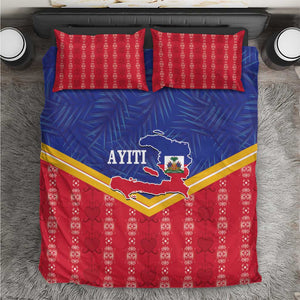 Afro-Haitians Bedding Set Proud Ayiti Veve Vodou Royal Palm Leaves - African Pride