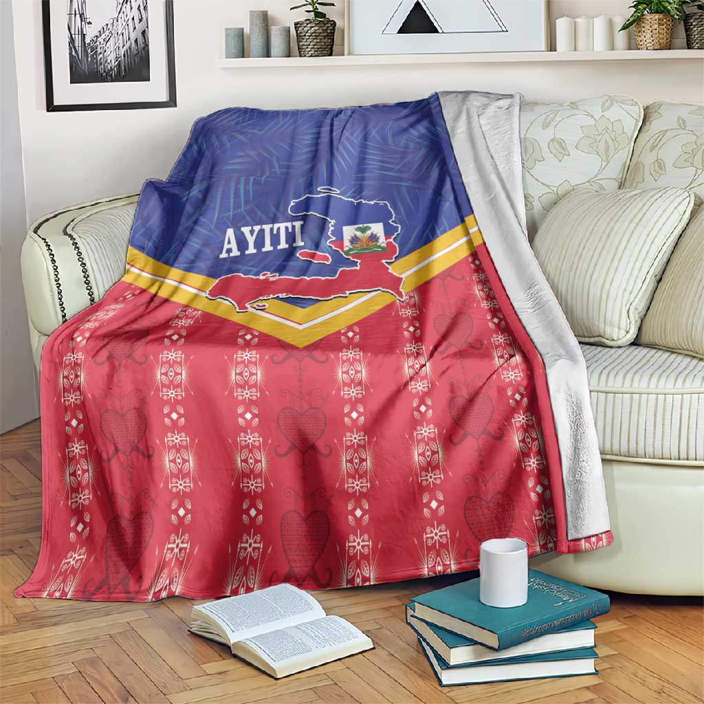 Afro-Haitians Blanket Proud Ayiti Veve Vodou Royal Palm Leaves - African Pride