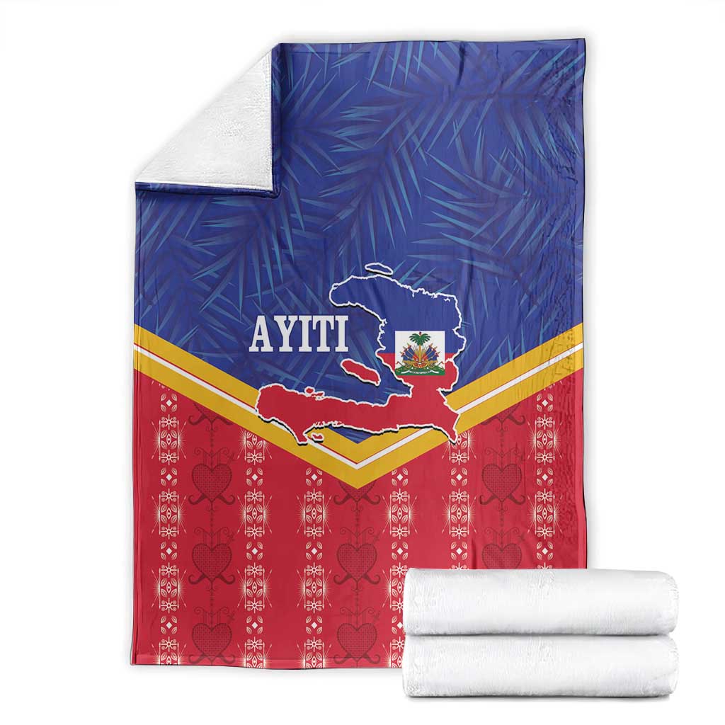 Afro-Haitians Blanket Proud Ayiti Veve Vodou Royal Palm Leaves - African Pride